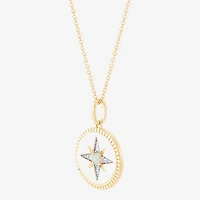 Limited Quantities! Womens Diamond Accent Lab Created White Opal 10K Gold Star 17 Inch Pendant Necklace