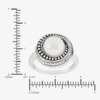 Limited Quantities! Womens 1/8 CT. T.W. 8.5MM White Cultured Freshwater Pearl Sterling Silver Round Cocktail Ring