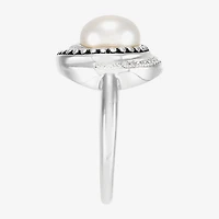Limited Quantities! Womens 1/8 CT. T.W. 8.5MM White Cultured Freshwater Pearl Sterling Silver Round Cocktail Ring
