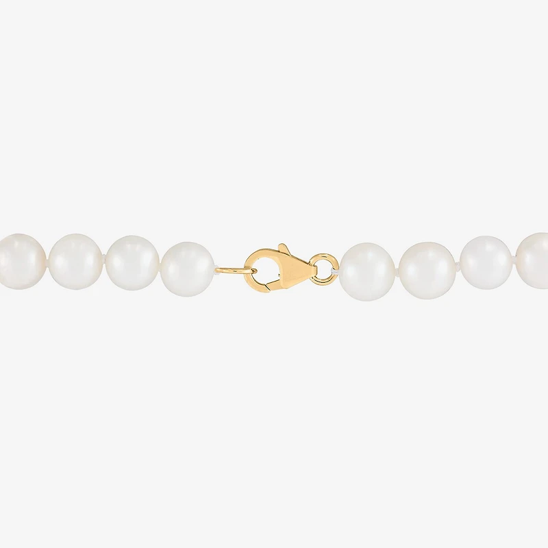 Womens Dyed White Cultured Freshwater Pearl 14K Gold Over Silver Strand Bracelet