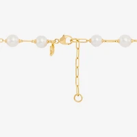 Womens 14K Gold Over Silver 8 Inch Paperclip Chain Bracelet