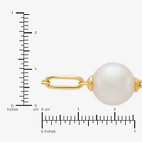 Womens 14K Gold Over Silver 8 Inch Paperclip Chain Bracelet