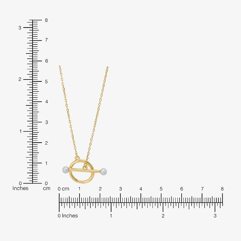 Womens Dyed White Cultured Freshwater Pearl 14K Gold Over Silver 18 Inch Pendant Necklace