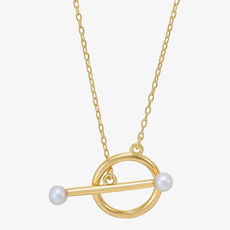 Womens Dyed White Cultured Freshwater Pearl 14K Gold Over Silver 18 Inch Pendant Necklace