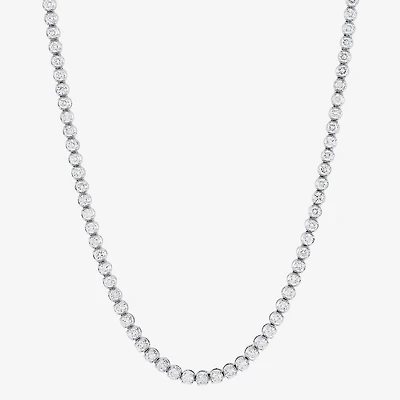 (H-I/I1) Womens White Diamond 10K Gold 18 Inch Tennis Necklace