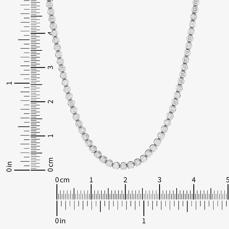 (H-I/I1) Womens White Diamond 10K Gold 18 Inch Tennis Necklace