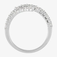 (H-I/Si2) Womens 2.5MM 1 1/2 CT. T.W. Lab Grown White Diamond 10K Gold Bypass  Band