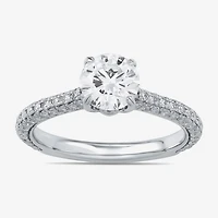Signature By Modern Bride (F / Si1) Womens 1 3/4 CT. T.W. Lab Grown White Diamond 10K Gold Round Side Stone Engagement Ring