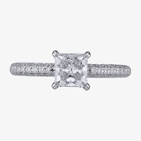 (F / Si1) Womens 1 3/4 CT. T.W. Lab Grown White Diamond 10K Gold Side Stone Engagement Ring