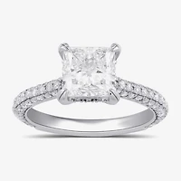 Signature By Modern Bride (F / Si1) Womens 2 3/4 CT. T.W. Lab Grown White Diamond 14K Gold Side Stone Engagement Ring