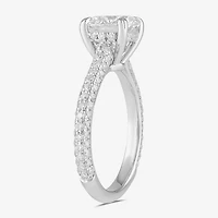 Signature By Modern Bride (F / Si1) Womens 2 3/4 CT. T.W. Lab Grown White Diamond 14K Gold Round Side Stone Engagement Ring