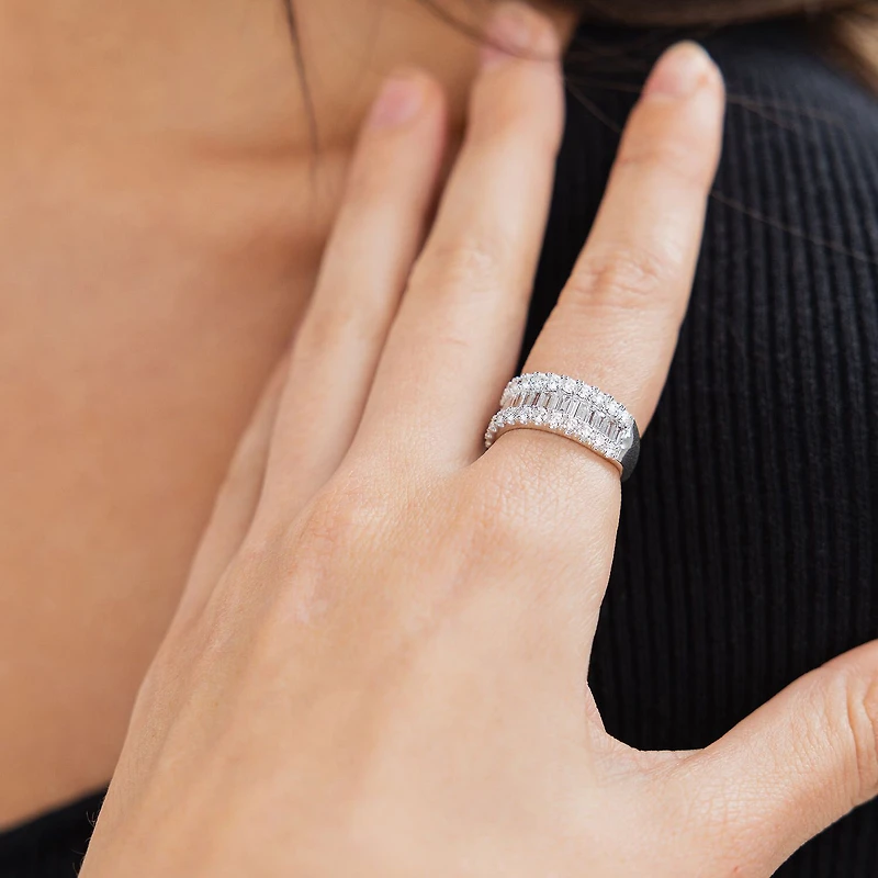 (H-I / Si2) Womens 2 CT. T.W. Lab Grown White Diamond 10K Gold Anniversary Engagement Ring
