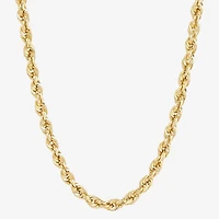 Unisex Adult 10K Gold 24 Inch Rope Chain Necklace