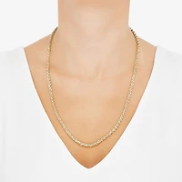 Unisex Adult 10K Gold 24 Inch Rope Chain Necklace