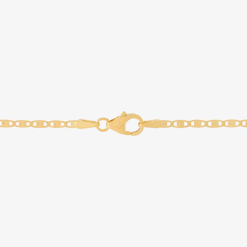 Made in Italy Womens 10K Gold 7.5 Inch Solid Fashion Chain Bracelet