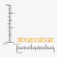 Made in Italy Womens 10K Gold 7.5 Inch Solid Fashion Chain Bracelet