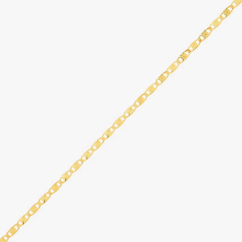 Made in Italy Womens 10K Gold 7.5 Inch Solid Fashion Chain Bracelet