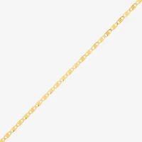 Made in Italy Womens 10K Gold 7.5 Inch Solid Fashion Chain Bracelet