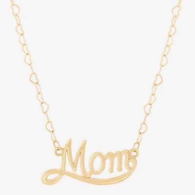 "Mom" Womens 10K Gold 18 Inch Pendant Necklace