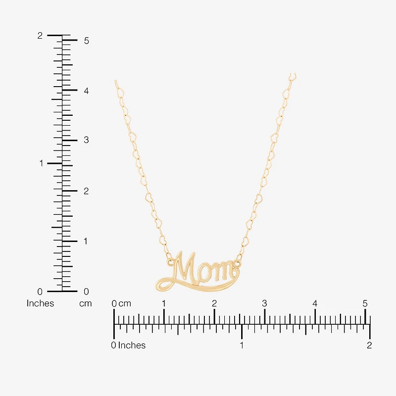 "Mom" Womens 10K Gold 18 Inch Pendant Necklace