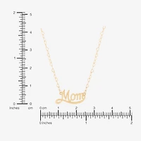 "Mom" Womens 10K Gold 18 Inch Pendant Necklace