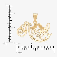 Womens 14K Gold Angel Pendant