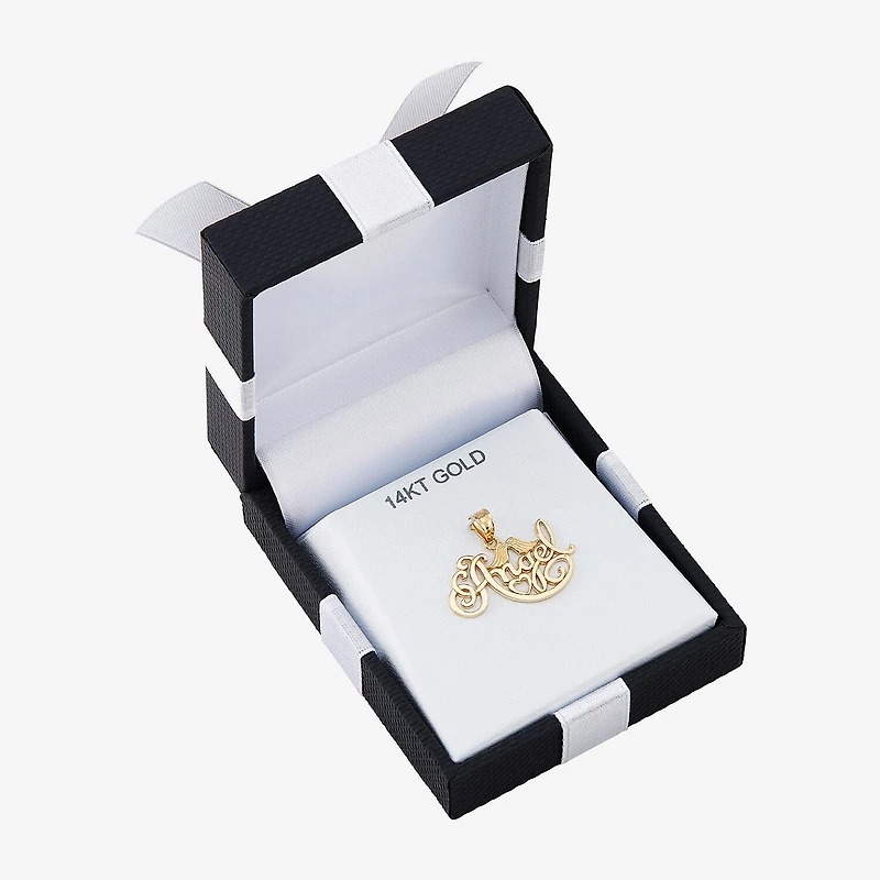 Womens 14K Gold Angel Pendant