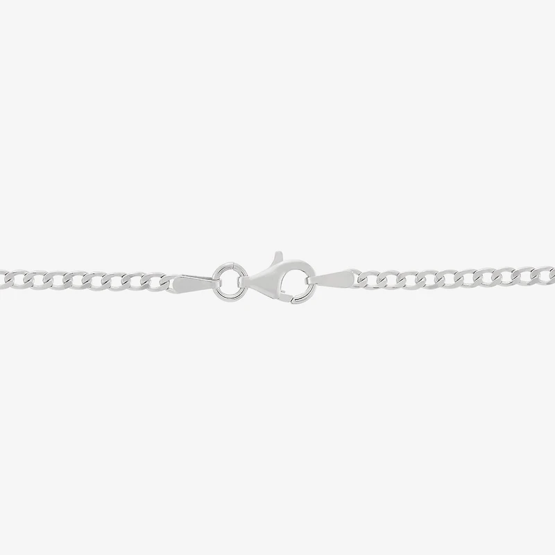 Diamonart American Flag Mens Multi Color Cubic Zirconia Sterling Silver Cross 22 Inch Pendant Necklace
