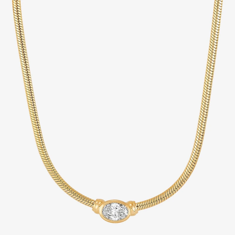 (H-I Womens 1/2 CT. T.W. Lab Grown White Diamond 14K Gold Over Silver Sterling Silver Oval 16 Inch Pendant Necklace