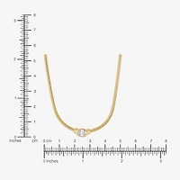 (H-I Womens 1/2 CT. T.W. Lab Grown White Diamond 14K Gold Over Silver Sterling Silver Oval 16 Inch Pendant Necklace