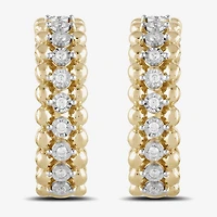 Womens 1/4 CT. T.W. Lab Grown White Diamond 14K Gold Over Silver Sterling Silver 24.6mm Hoop Earrings