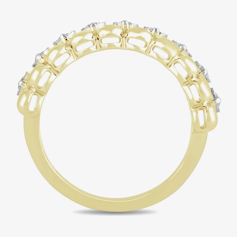 Womens 1/4 CT. T.W. Lab Grown White Diamond 14K Gold Over Silver Sterling Silver Band