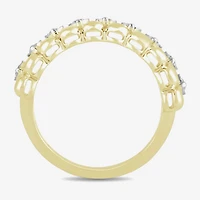 Womens 1/4 CT. T.W. Lab Grown White Diamond 14K Gold Over Silver Sterling Silver Band