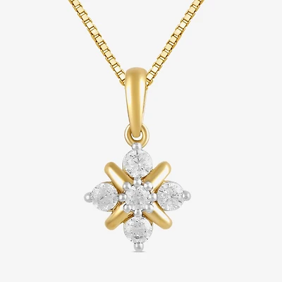 Womens 1/4 CT. T.W. Lab Grown White Diamond 14K Gold Over Silver Sterling Silver 18 Inch Pendant Necklace