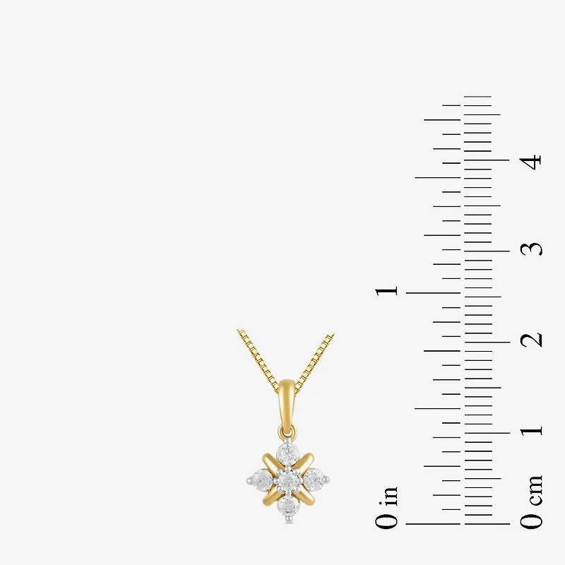 Womens 1/4 CT. T.W. Lab Grown White Diamond 14K Gold Over Silver Sterling Silver 18 Inch Pendant Necklace