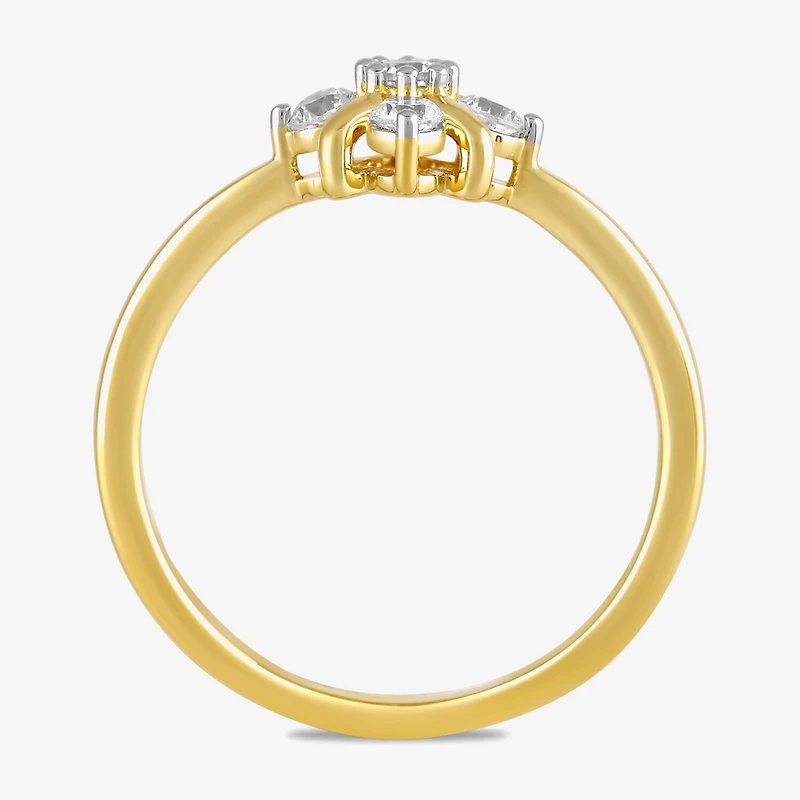 Womens 1/4 CT. T.W. Lab Grown White Diamond 14K Gold Over Silver Sterling Cocktail Ring