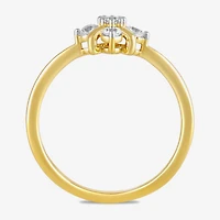 Womens 1/4 CT. T.W. Lab Grown White Diamond 14K Gold Over Silver Sterling Cocktail Ring