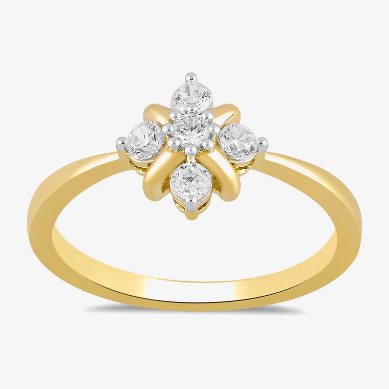 Womens 1/4 CT. T.W. Lab Grown White Diamond 14K Gold Over Silver Sterling Cocktail Ring
