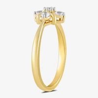 Womens 1/4 CT. T.W. Lab Grown White Diamond 14K Gold Over Silver Sterling Cocktail Ring