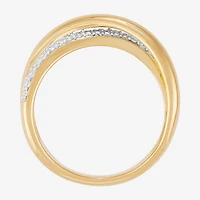 (H-I,Si1-Si2) Womens 1/4 CT. T.W. Lab Grown White Diamond 14K Gold Over Silver Sterling Silver Crossover Band