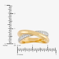 (H-I,Si1-Si2) Womens 1/4 CT. T.W. Lab Grown White Diamond 14K Gold Over Silver Sterling Silver Crossover Band