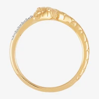 (H-I, Si2) Snake Womens Diamond Accent Lab Grown White Diamond Accent 14K Gold Over Silver Bypass  Band
