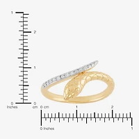 (H-I, Si2) Snake Womens Diamond Accent Lab Grown White Diamond Accent 14K Gold Over Silver Bypass  Band