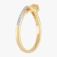 (H-I, Si2) Snake Womens Diamond Accent Lab Grown White Diamond Accent 14K Gold Over Silver Bypass  Band