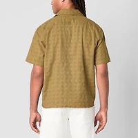 mutual weave Mens Short Sleeve Camp Shirt