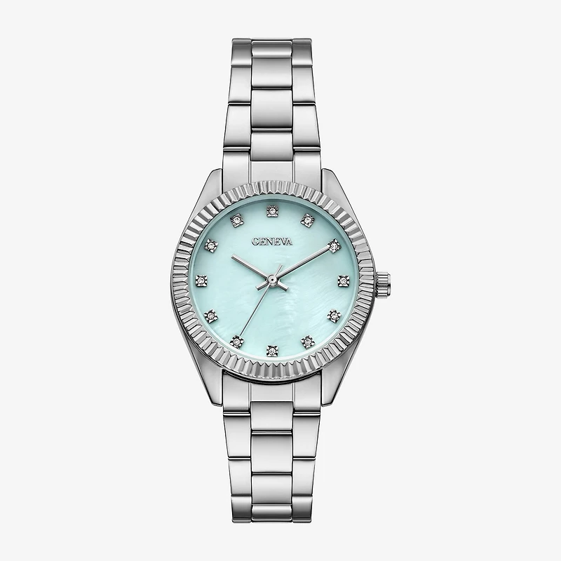 Geneva Womens Crystal Accent Silver Tone Bracelet Watch Fmdjm320