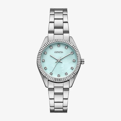 Geneva Womens Crystal Accent Silver Tone Bracelet Watch Fmdjm320