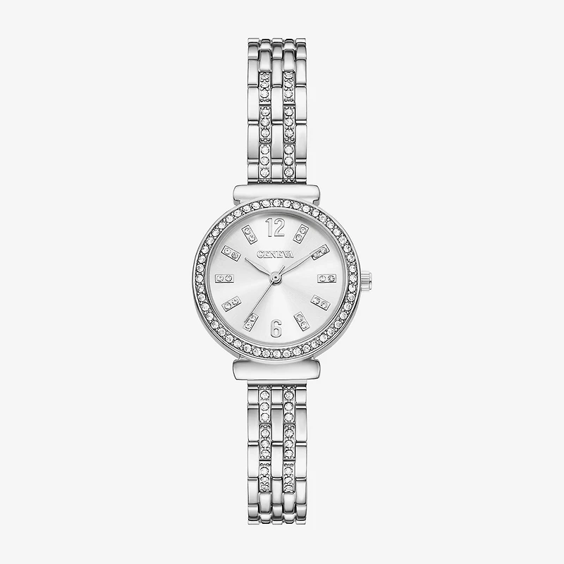 Geneva Womens Crystal Accent Silver Tone Bracelet Watch Fmdjm319