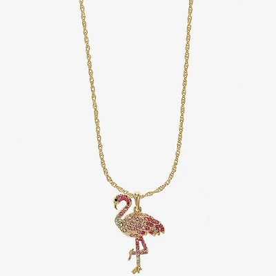 Monet Jewelry Womens Pink Glass 17 Inch Pendant Necklace