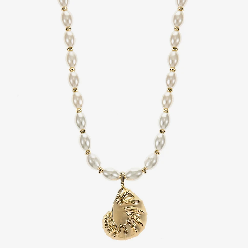 Liz Claiborne Shell Womens 17 Inch Pendant Necklace